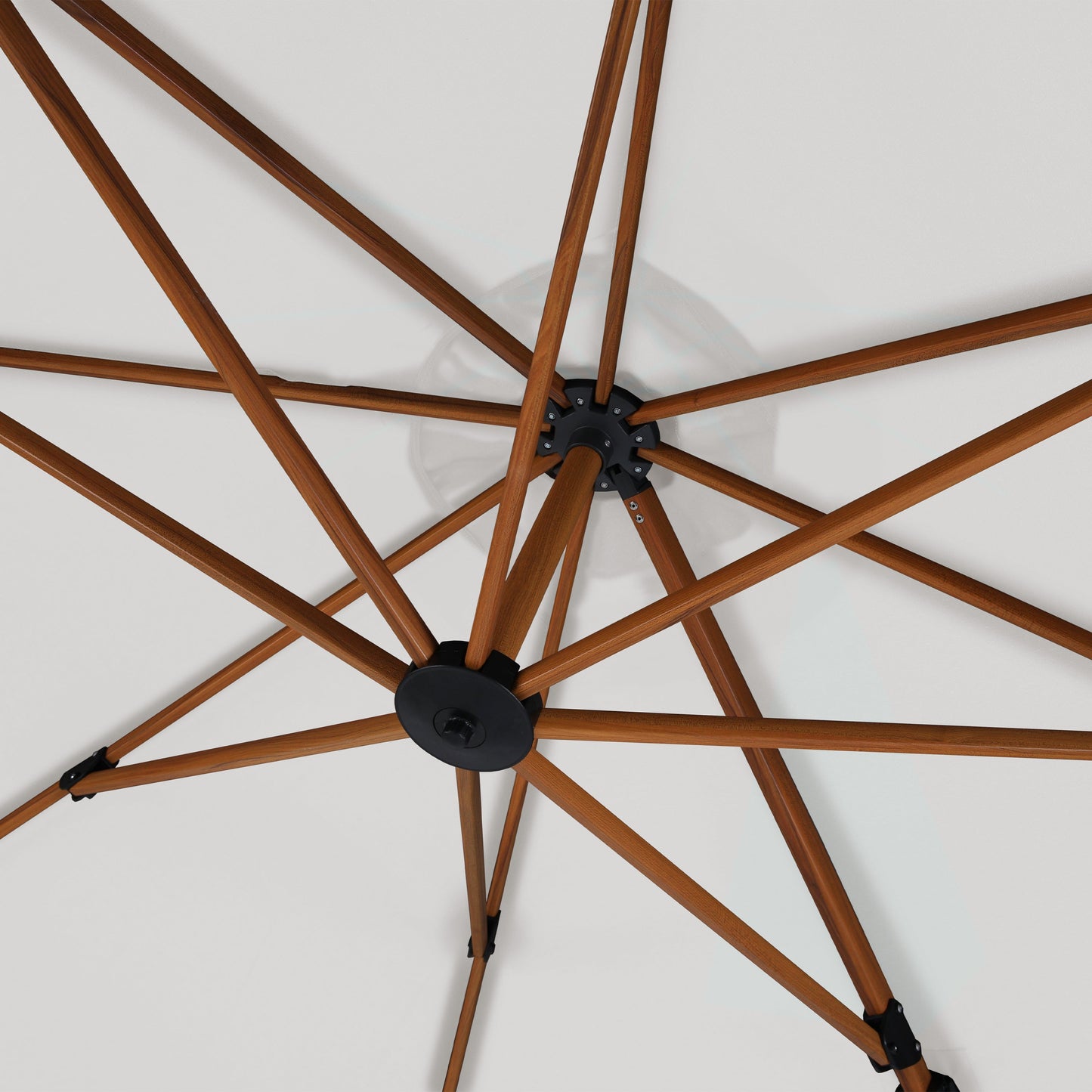 Parasol déporté Ø 300cm Aspect bois/beige