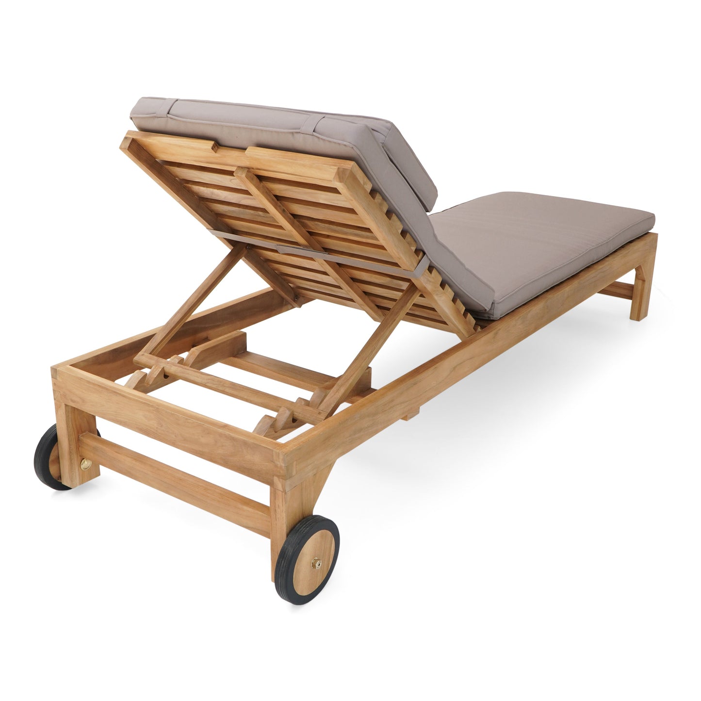 Bain de soleil en teck avec coussin