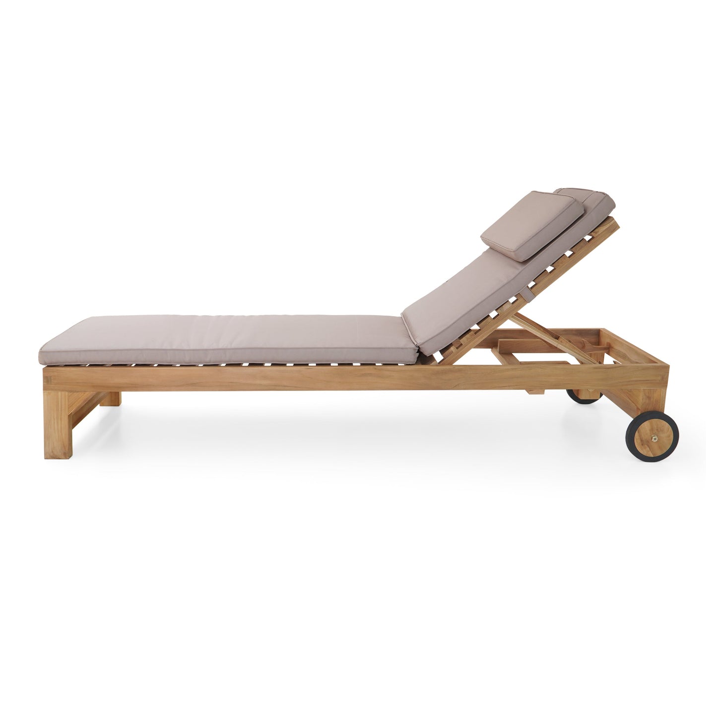 Bain de soleil en teck avec coussin