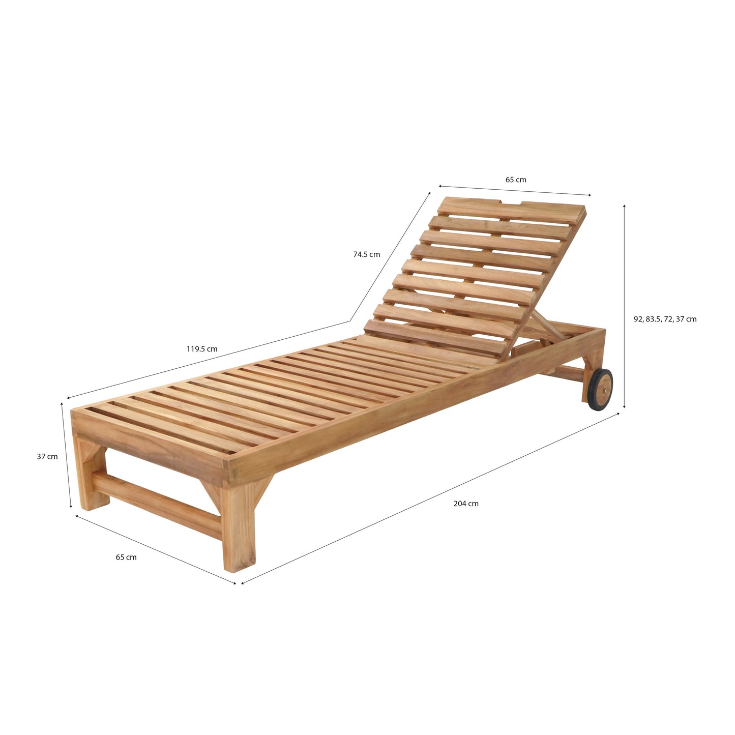 Bain de soleil en teck avec coussin