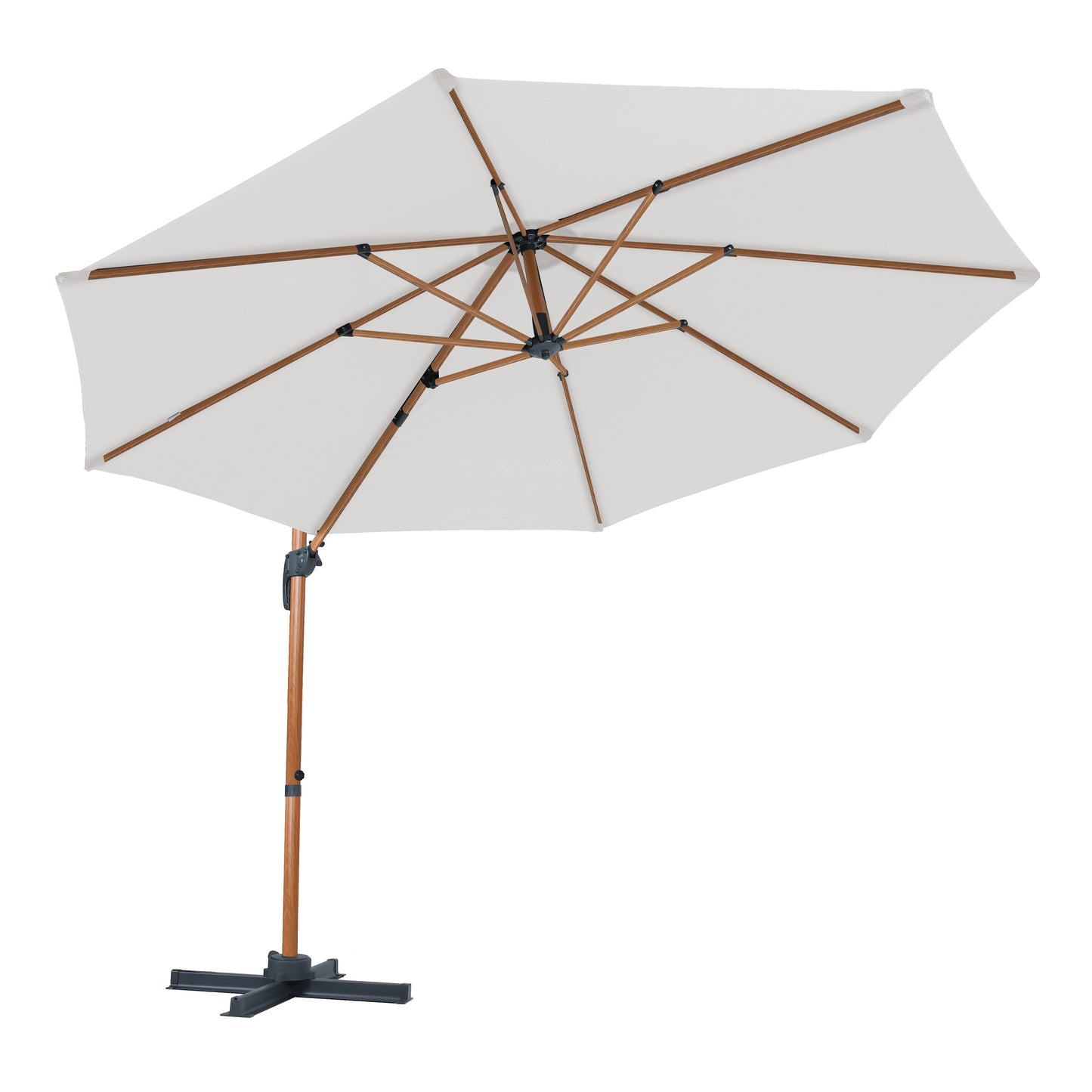 Parasol déporté Ø 300cm Aspect bois/beige