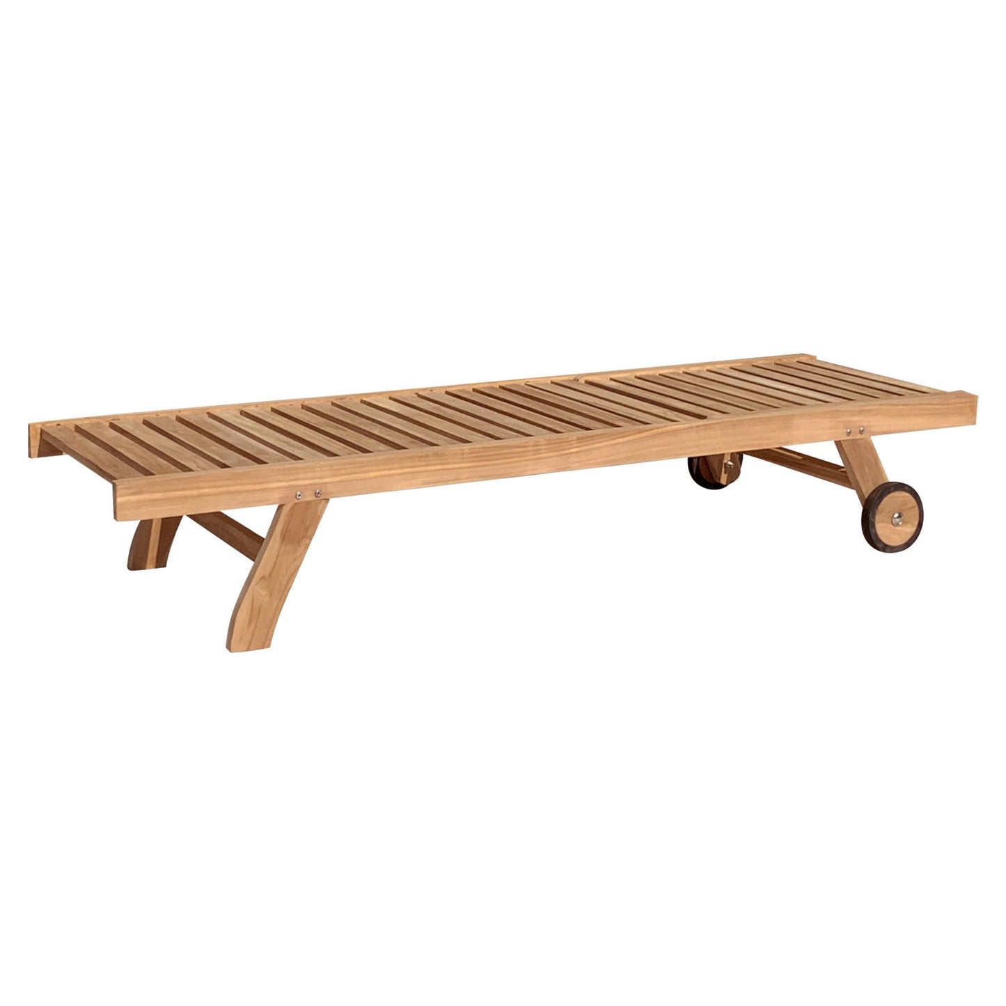 Ensemble de bain de soleil en teck droit avec table d'appoint