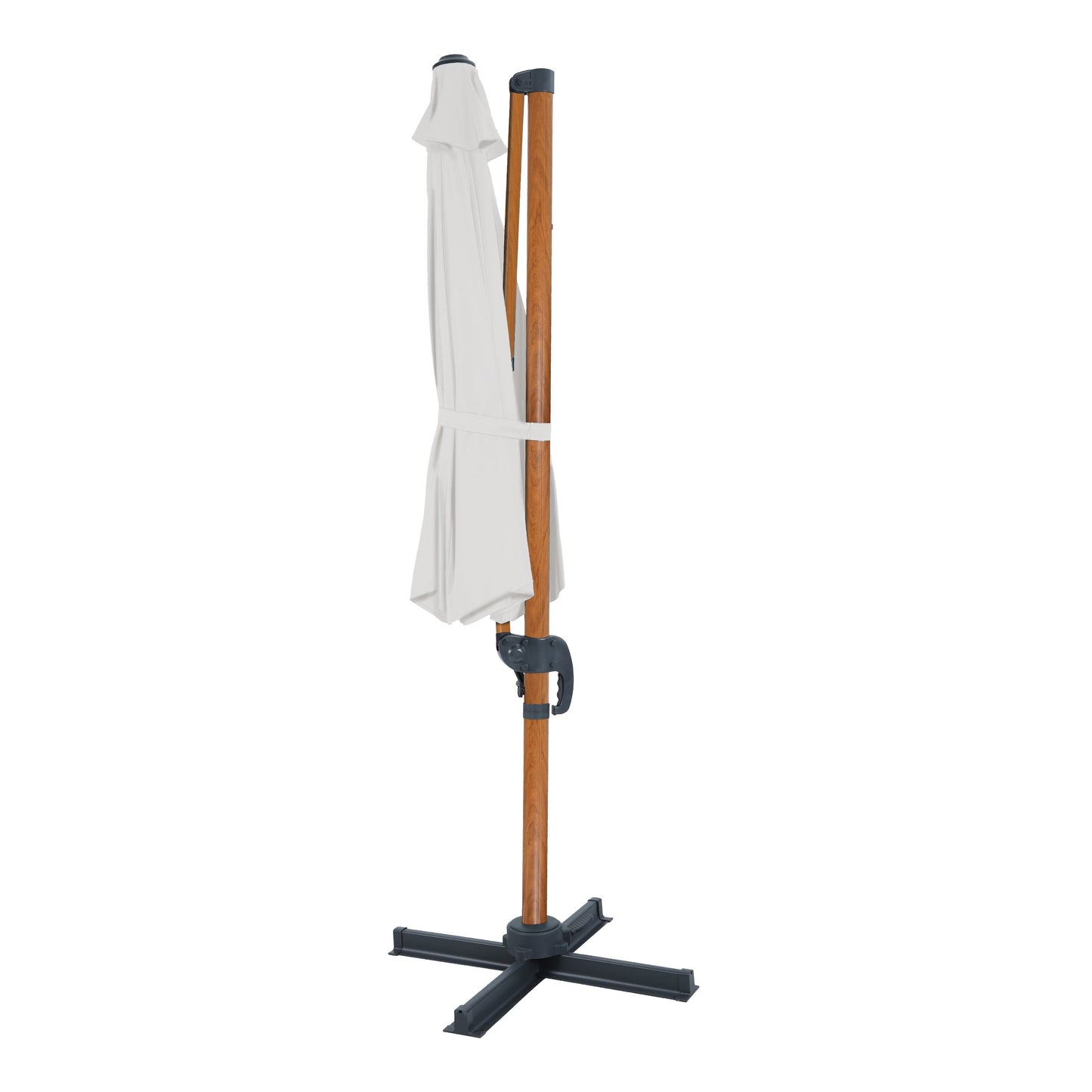 Parasol déporté Ø 300cm Aspect bois/beige