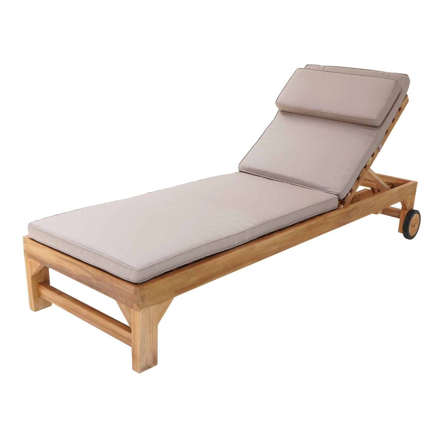 Bain de soleil en teck avec coussin
