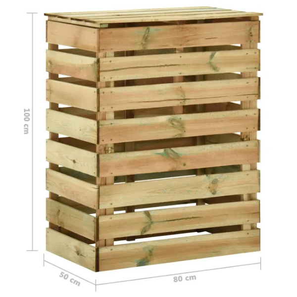 Bacs à compost, 4 pcs, bois de pin, 80x50x100 cm