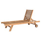 Ensemble de bain de soleil en teck droit avec table d'appoint