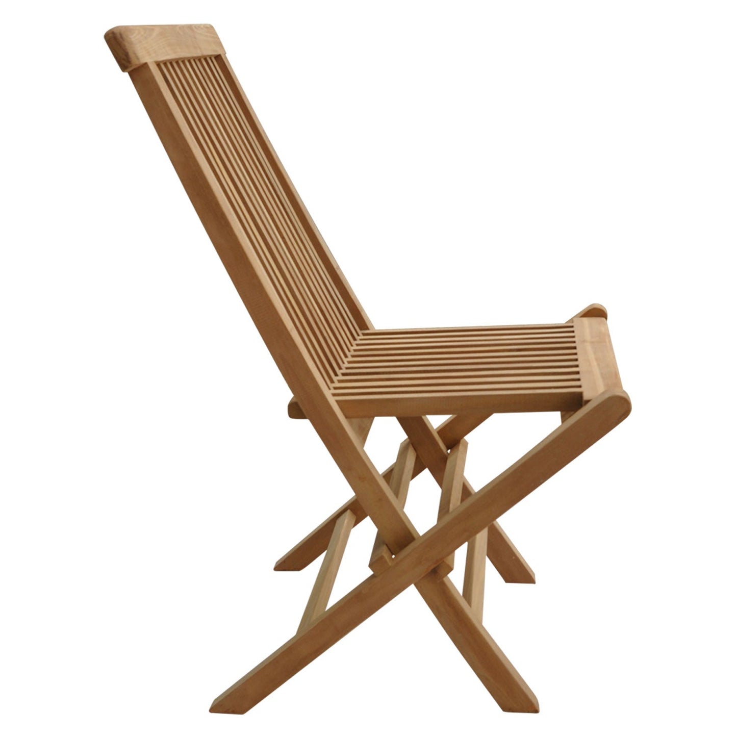 Salon de jardin en teck - table carrée et chaises pliantes - 8 personnes