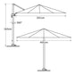 Parasol déporté rectangulaire 3x4m - Blanc