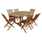 Salon de jardin en teck - table ronde extensible pour 6 personnes