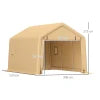 Carport 3 x 5,2 m - Abri voiture extérieur avec porte enroulable amovible - Jaune