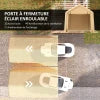 Carport 3 x 5,2 m - Abri voiture extérieur avec porte enroulable amovible - Jaune