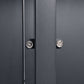 Cache poubelle en métal Anthracite/Effet Bois - 2 conteneurs