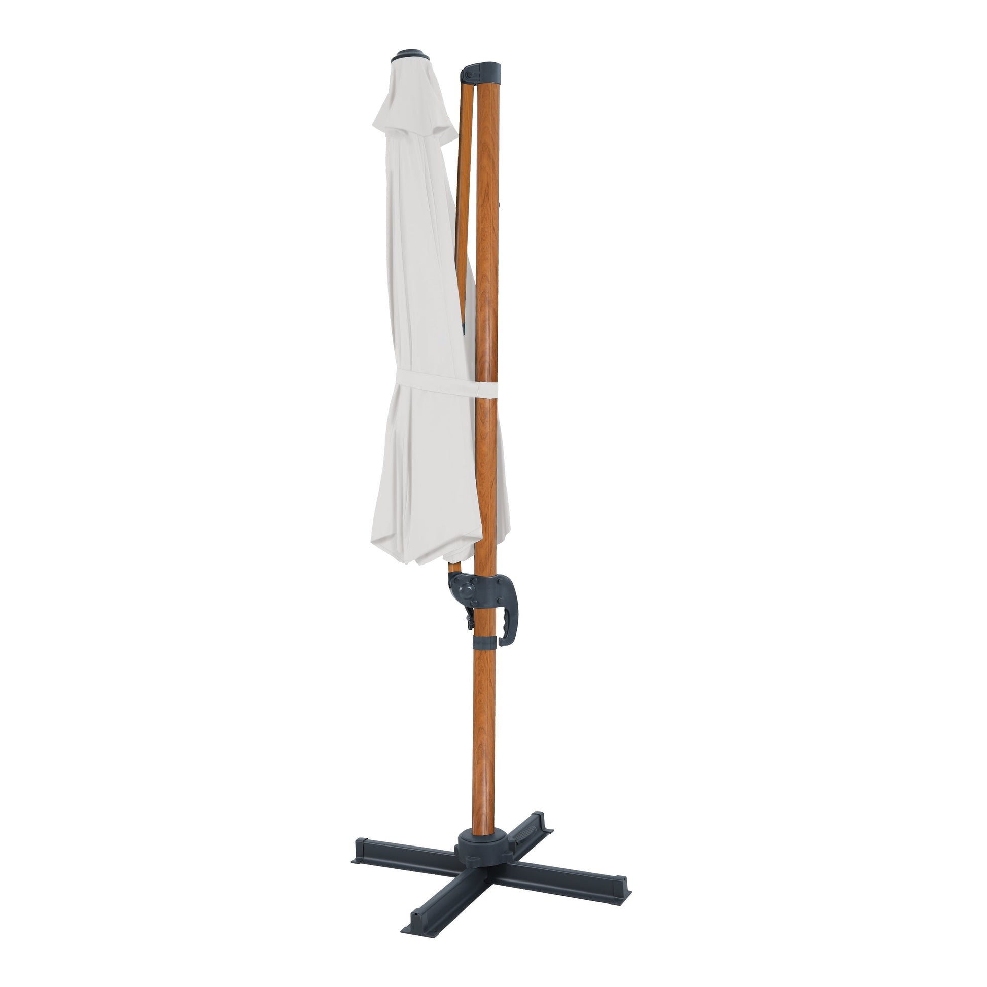 Parasol déporté Ø 300cm Aspect bois/beige