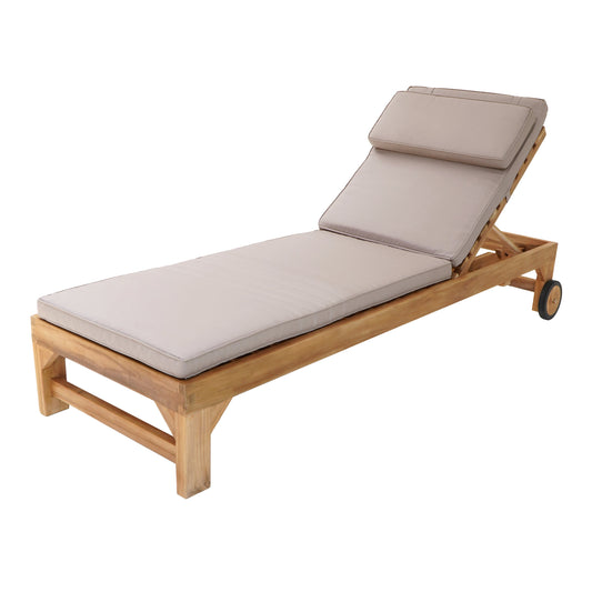 Bain de soleil en teck avec coussin
