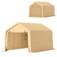 Carport 3 x 5,2 m - Abri voiture extérieur avec porte enroulable amovible - Jaune