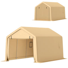 Carport 3 x 5,2 m - Abri voiture extérieur avec porte enroulable amovible - Jaune